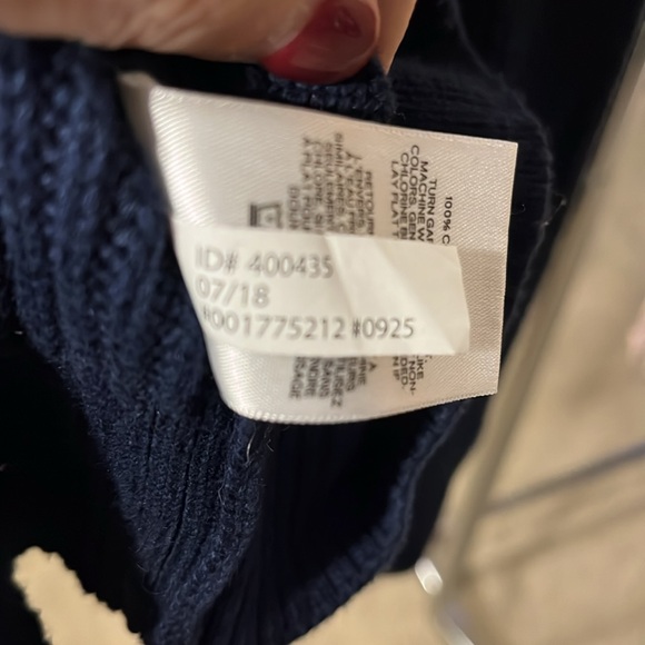 Express Navy Blue Cable Knit Cotton Long Sleeve Sweater Size Medium - Picture 9 of 11